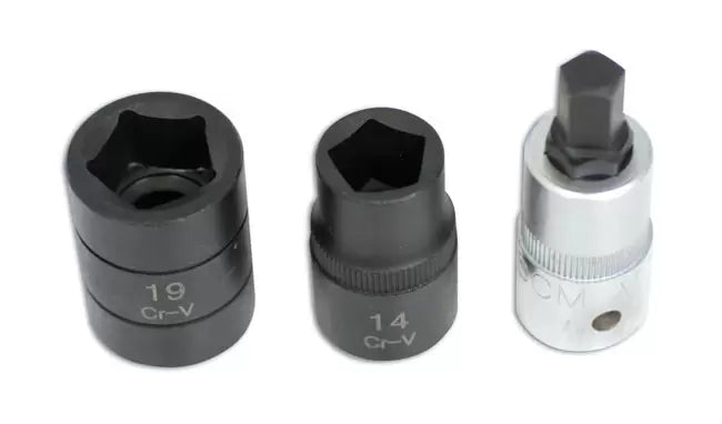 Laser - 4512 - Pentagon Socket & Bit Set 3pc