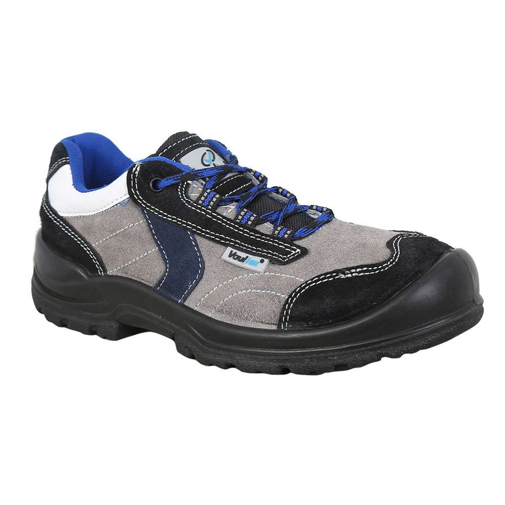Vaultex UCK Low Ankle Suede Leather Steel Toe Safety Shoes, Grey/Black, 38