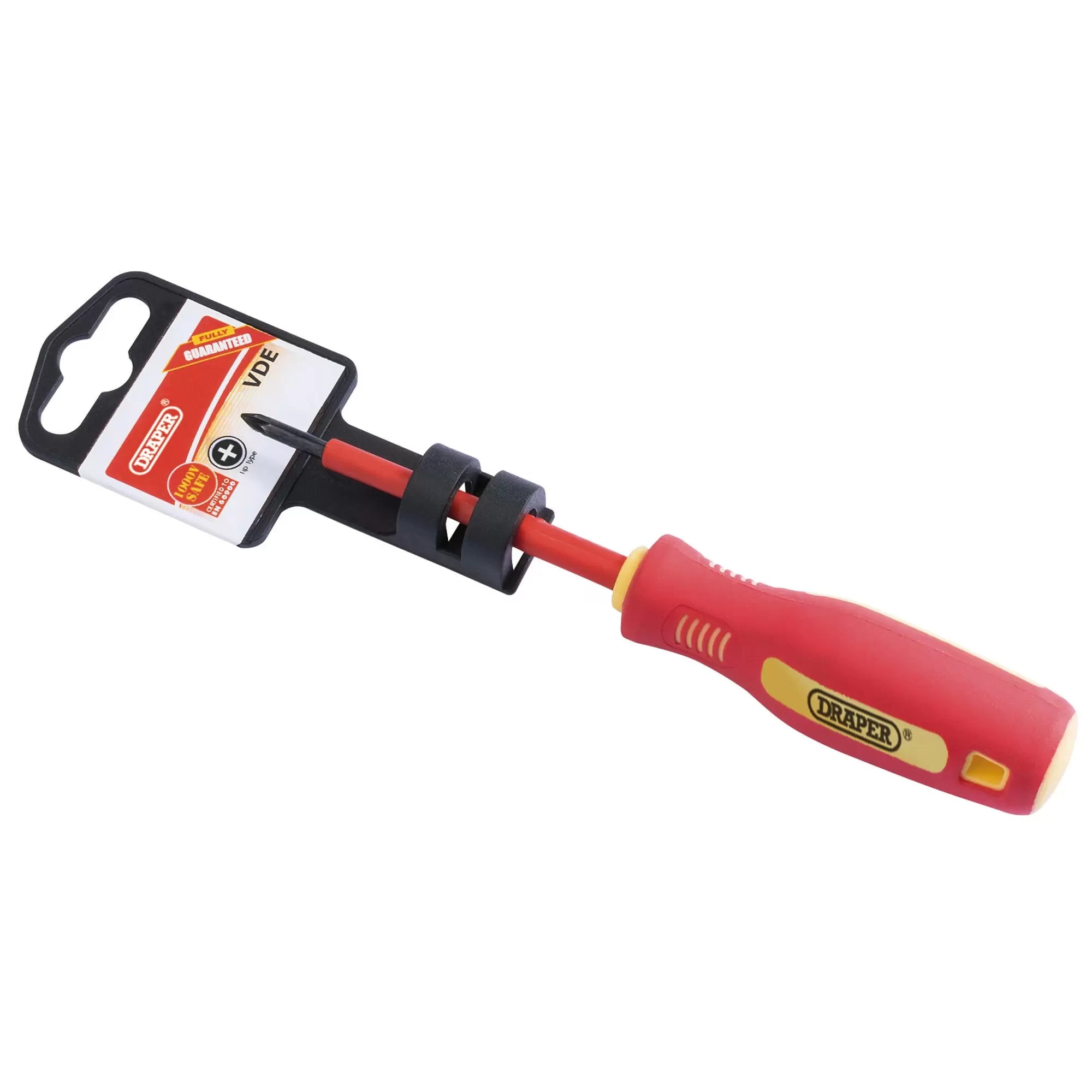 Draper Tools - 46527 - Fully Insulated Soft Grip Cross Slot Screwdriver, No.0 x 75mm