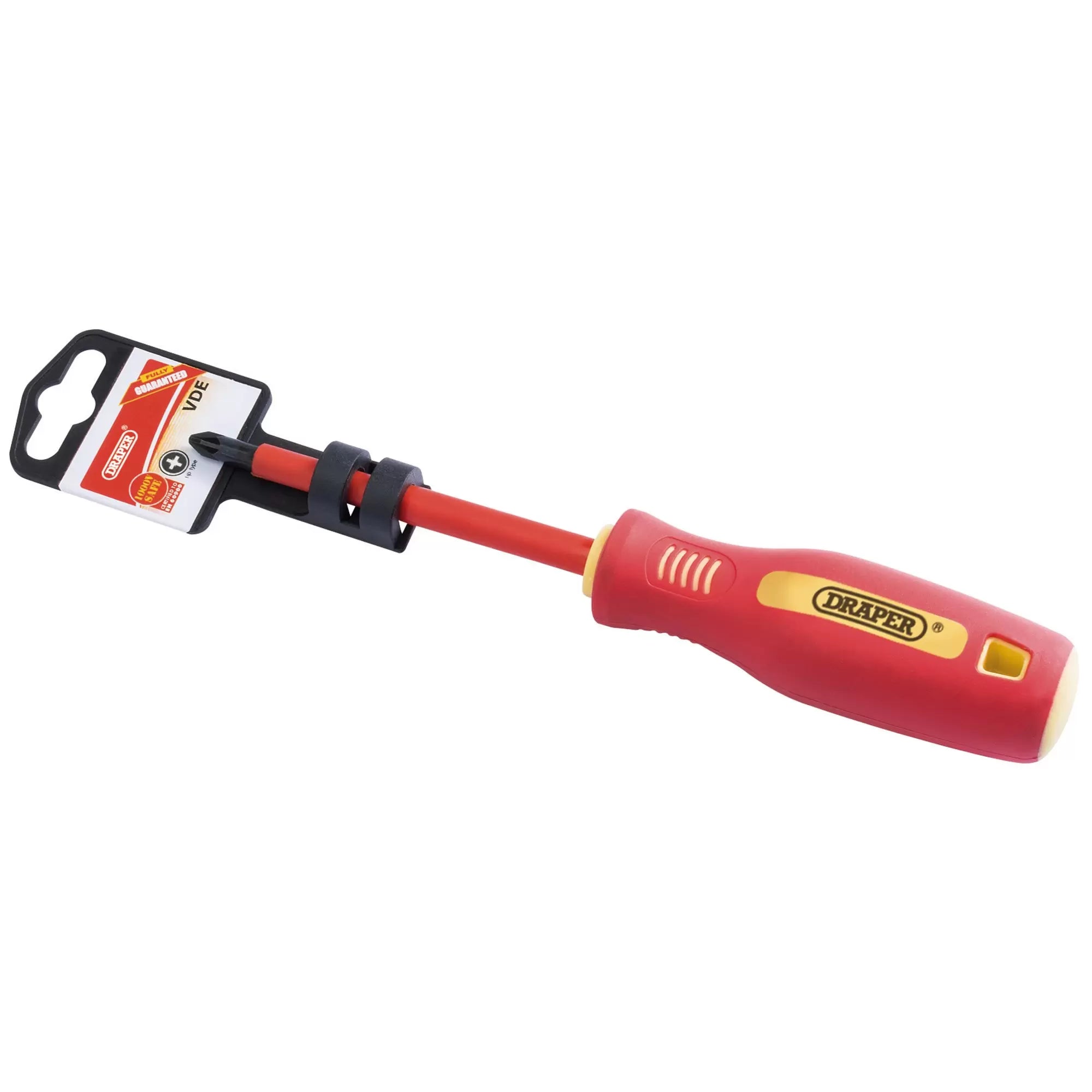 Draper Tools - 46534 - Fully Insulated Soft Grip PZ TYPE Screwdriver, No.2 x 100mm