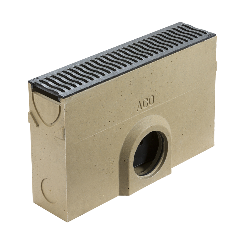 ACO RainDrain B125 Sump Unit With Cast Iron Heelguard Atec Grating
