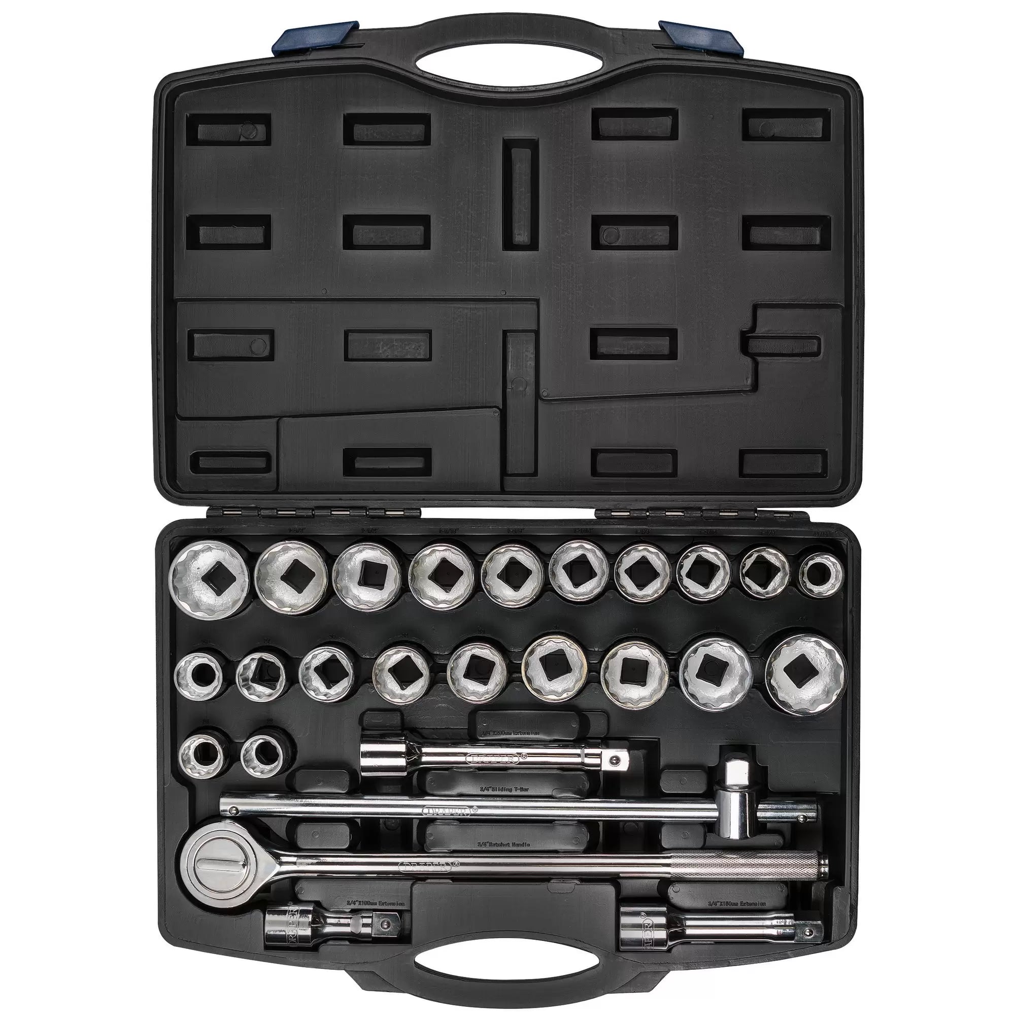 Draper Tools - 48329 - Draper HI-TORQ® Combined MM/AF Socket Set, 3/4" Sq. Dr., Black (26 Piece)