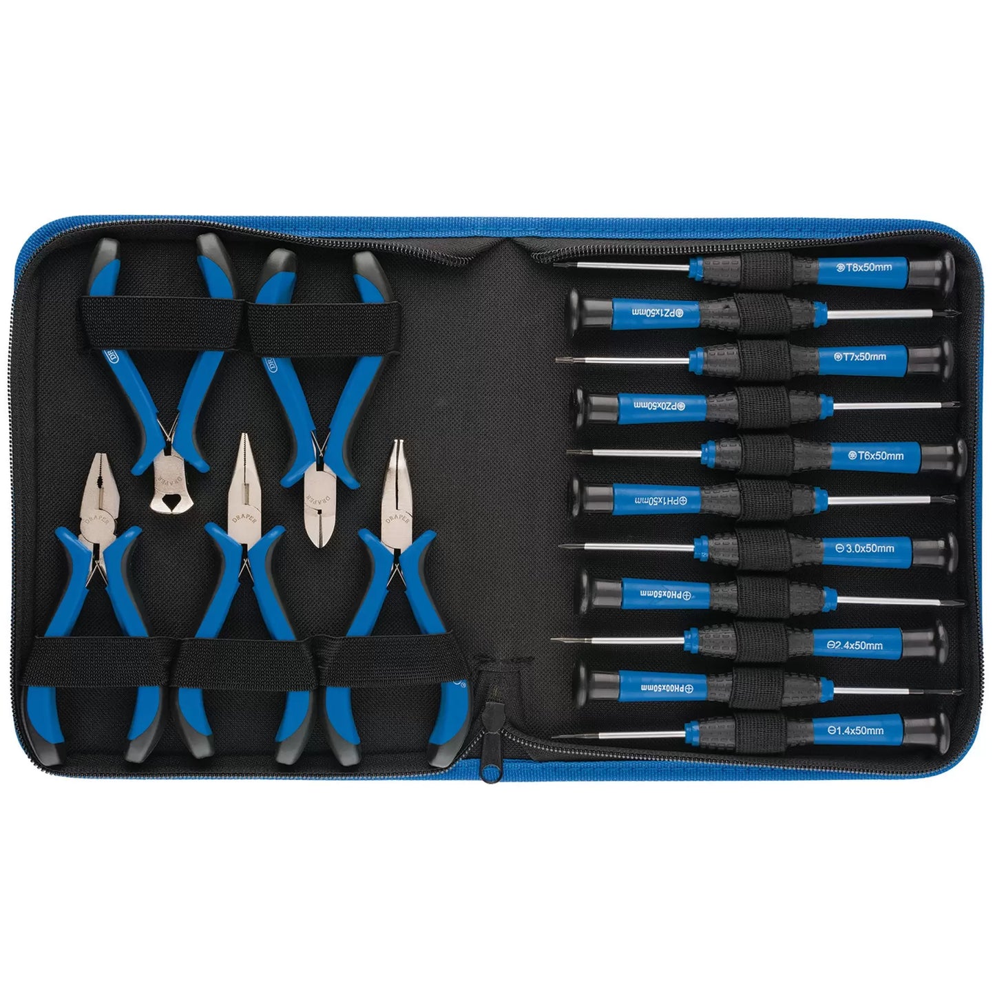 Draper Tools - 48958 - Precision Pliers and Screwdriver Set (16 Piece)