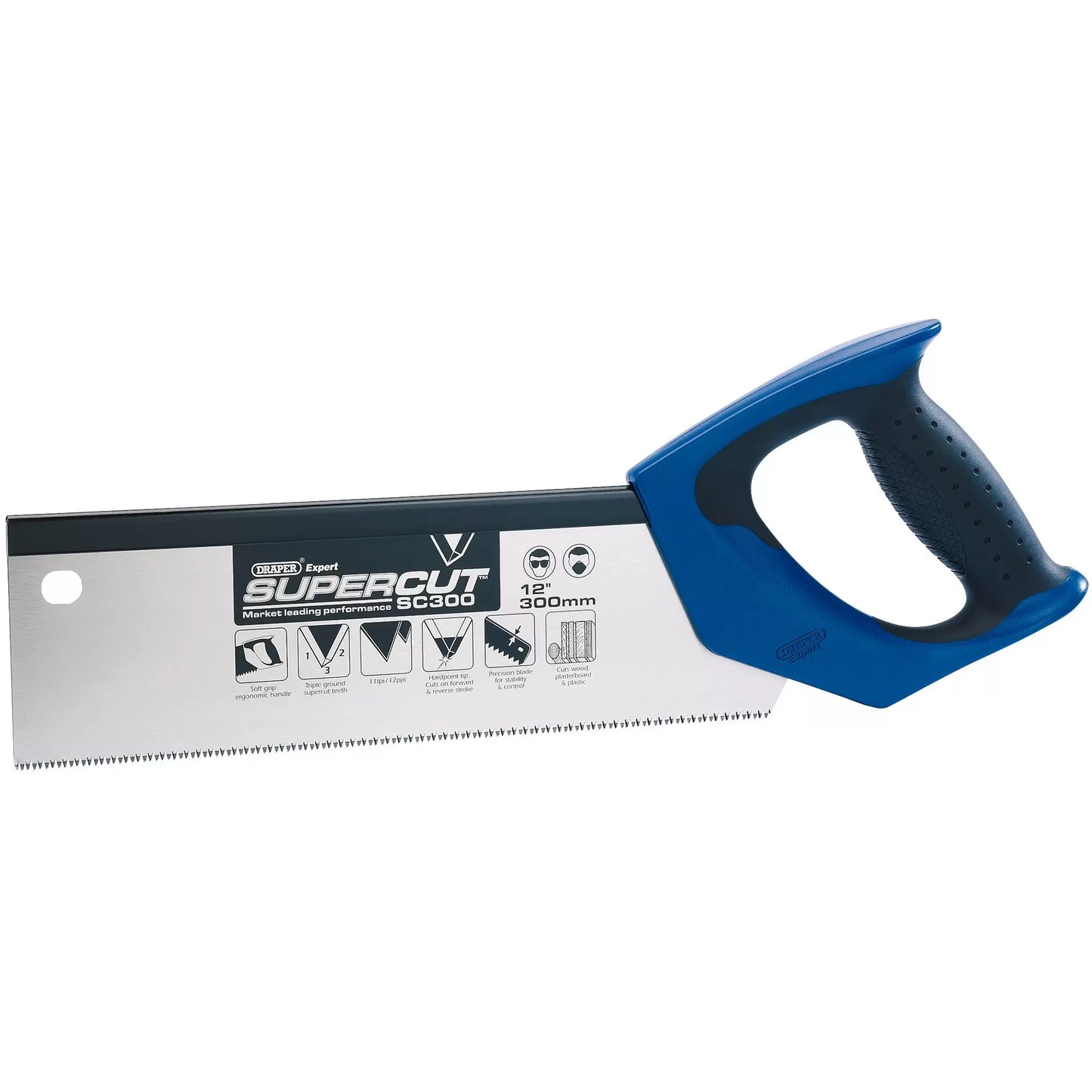 Draper Tools - 49280 - Draper Expert Supercut® Soft Grip Hardpoint Tenon Saw, 300mm/12", 11tpi/12ppi