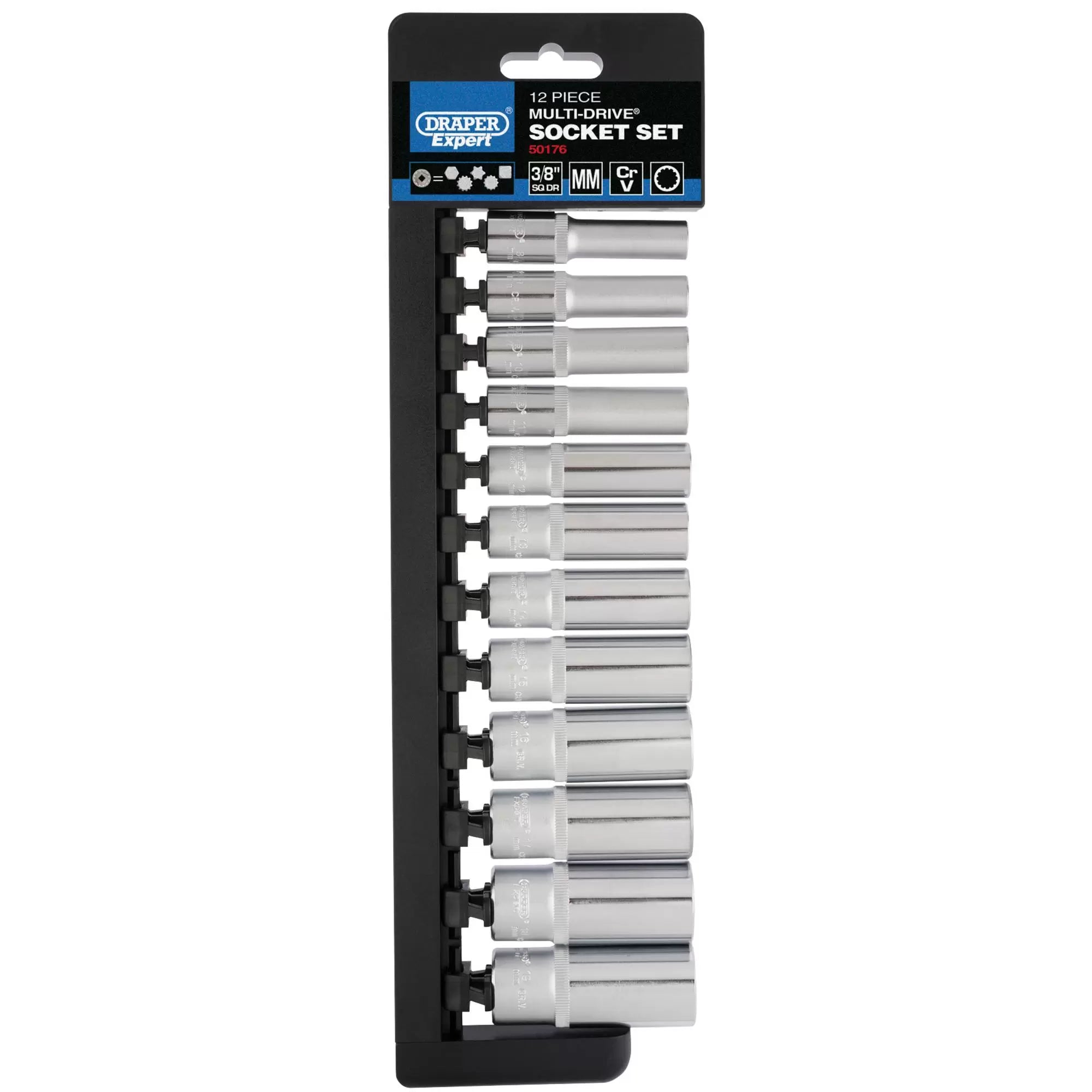Draper Tools - 50176 - Draper Expert Multi-Drive® Deep Socket Set, 3/8" Sq. Dr. (12 Piece)