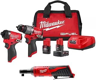 Milwaukee  M12 FUEL 12-Volt Li-Ion Brushless Cordless Hammer Drill and Impact Driver Combo Kit (2-Tool) W/Free M12 3/8 in. Ratchet