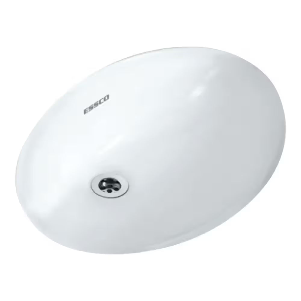 Essco Jaquar (ECS-WHT-703) 510 x 405 x 185 mm Oval Shaped Under Counter Basin With Fixing Accessories - White