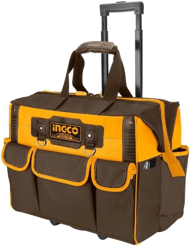 INGCO 20" Heavy-Duty Rolling Tool Bag – 30L Capacity, 19 Pockets, 2 Wheels – HRRTB2015