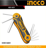 INGCO 8-in-1 Folding Portable Hex Key / Allen Key Set – HHK14081