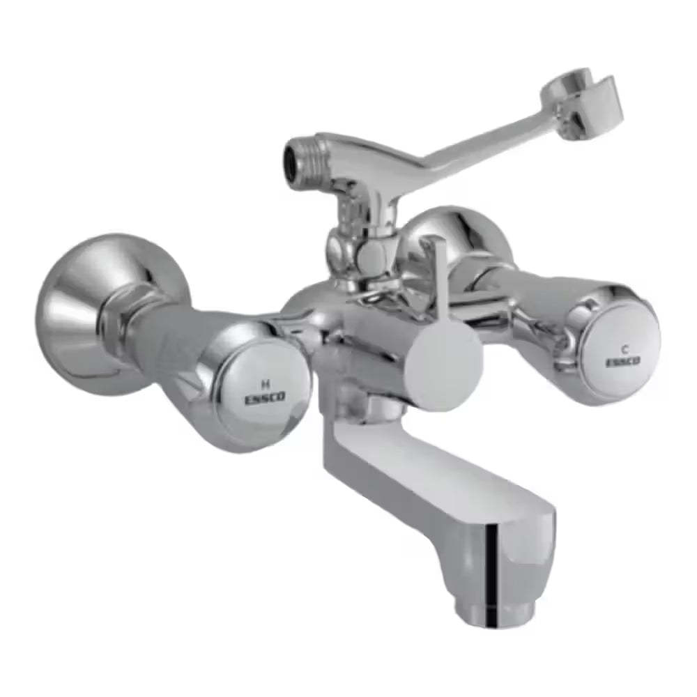 Essco Jaquar (MQT-CHR-517KN) Wall Mounted Bath & Shower Mixer with Telephone Shower Crutch - Chrome