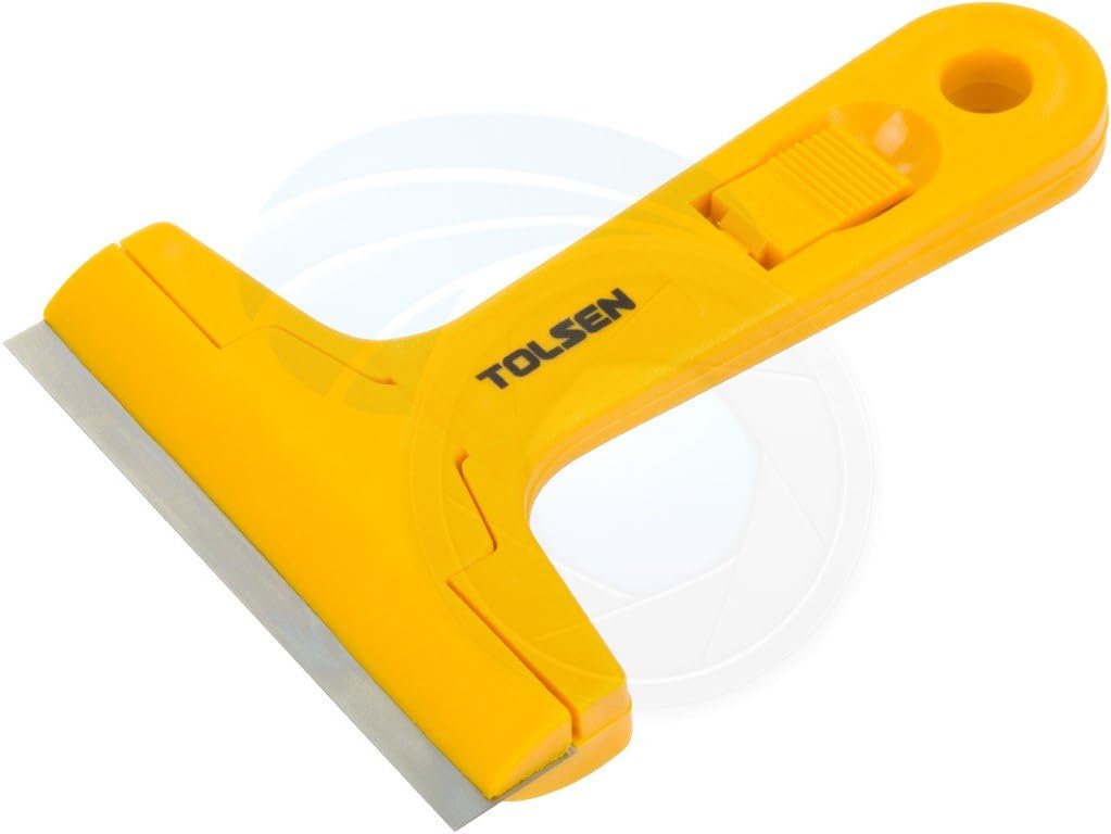 Tolsen 100mm Glass &amp; Tile Scraper – with 3 Replaceable Blades – HGS0110