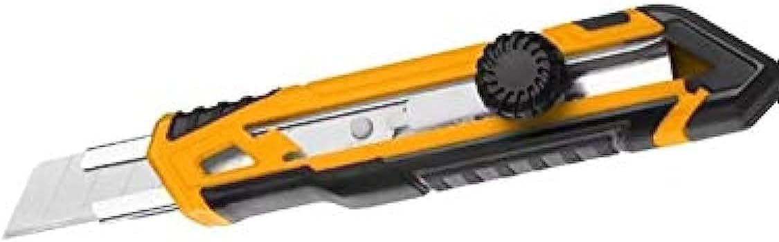 INGCO Snap-Off Blade Utility Knife – Heavy-Duty, Retractable with Blade Storage – HKNS16618