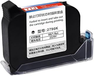 GearZone Original High Adhesion Fast-Drying Black Solvent Ink Cartridge 42ml for 0.5in/12.7mm Handheld Inkjet Printer