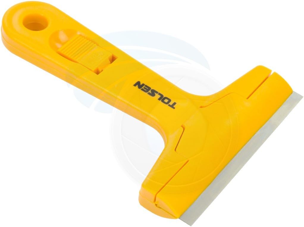 Tolsen 100mm Glass &amp; Tile Scraper – with 3 Replaceable Blades – HGS0110