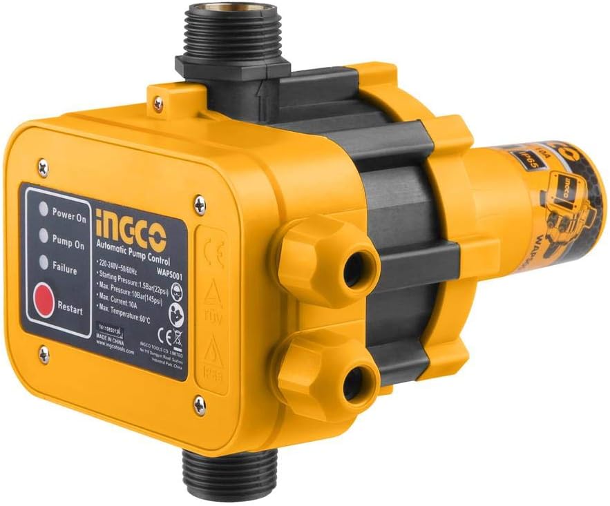 INGCO Automatic Water Pressure Booster Pump – 10 Bar, Self-Priming