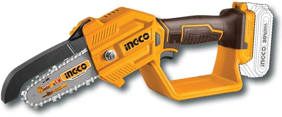 INGCO 20V Cordless Pruner Saw & Chainsaw – 8-inch Bar, Brushless Motor – CGSLI20581