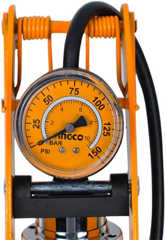 INGCO Heavy-Duty Dual-Action Foot Pump – 120 PSI, with Hose & Gauge – MPP5511