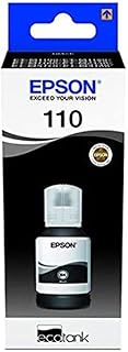 Epson 110 Ecotank Ink Bottle, Pigment Black For Printer Refill, 120Ml