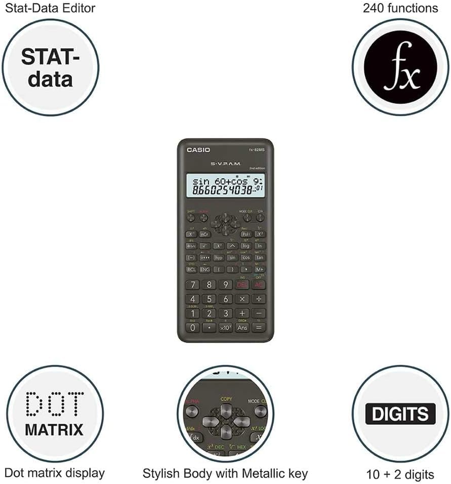 Casio Scientific Calculator – 240 Functions 2-Line