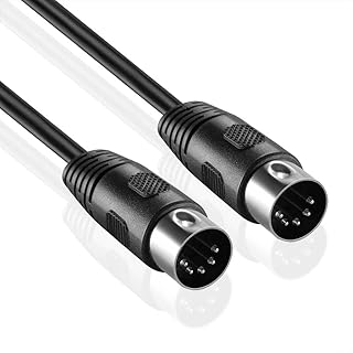 Getaria MIDI Cable 5 pin DIN plug 1m, Black