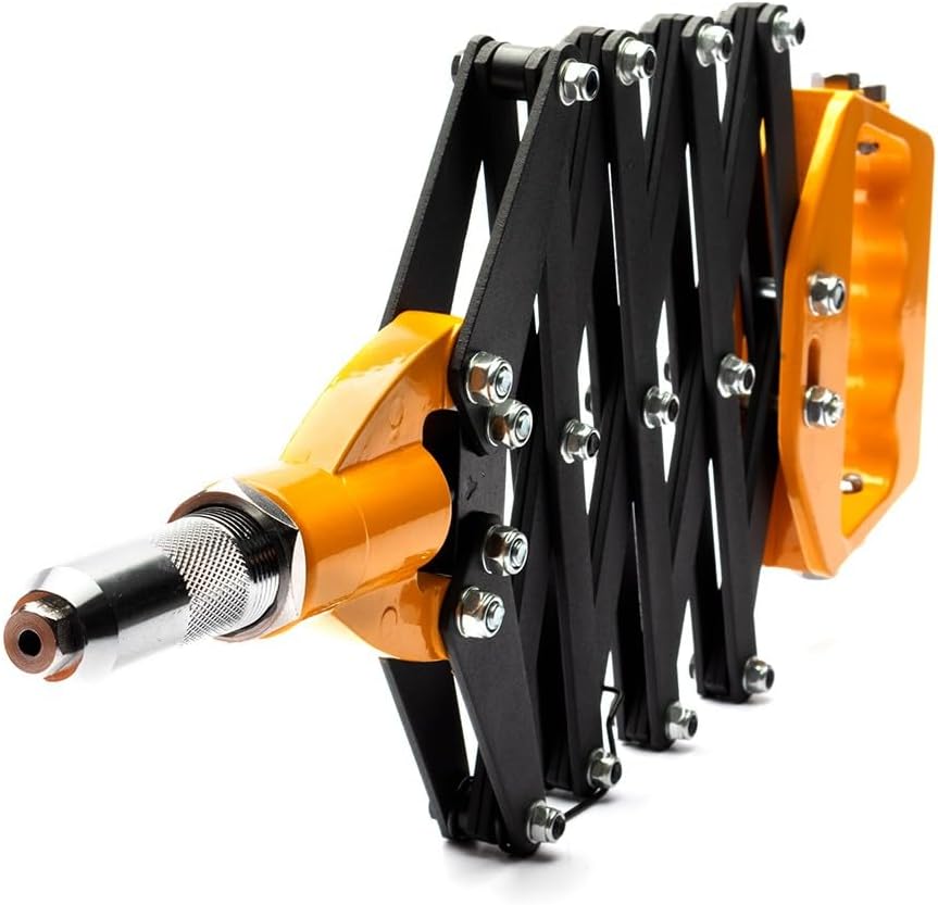 INGCO Folding Hand Riveter / Pop Rivet Gun – 4 Nosepiece Set, 200mm – HFOR321