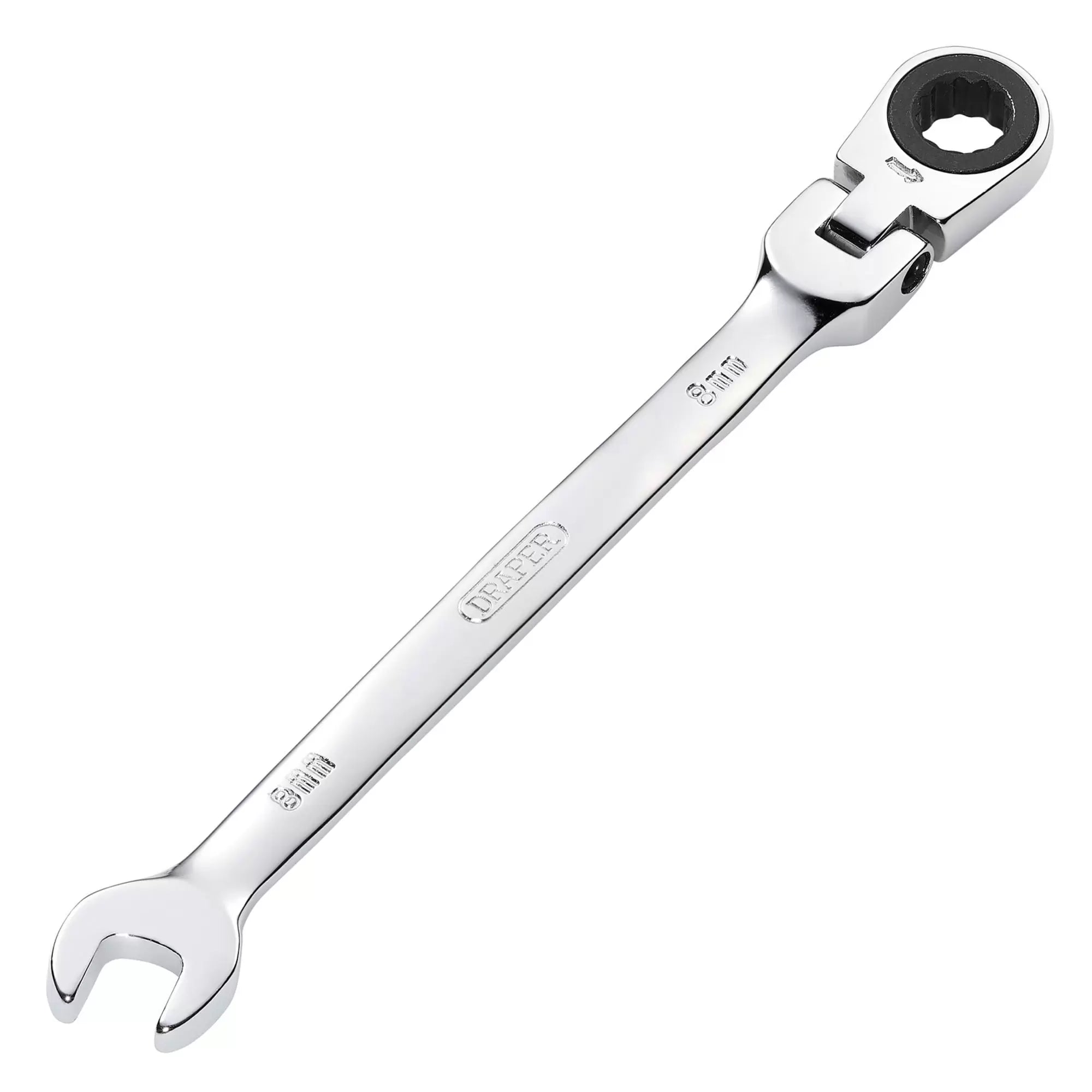 Draper Tools - 52009 - Draper HI-TORQ® Metric Flexible Head Ratcheting Combination Spanner, 8mm