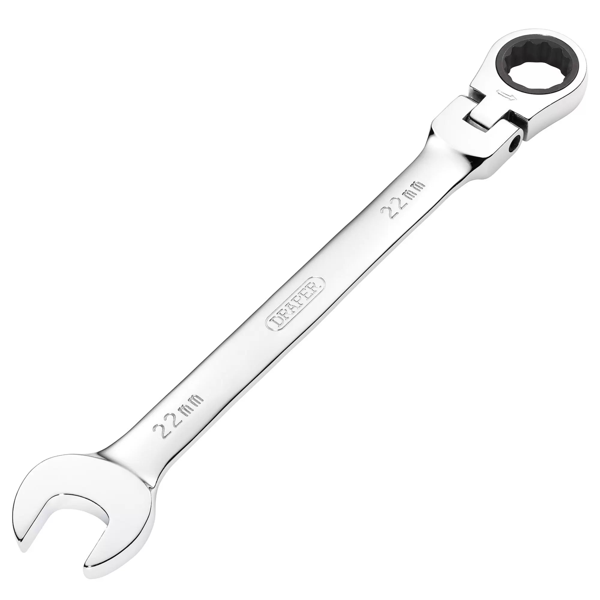 Draper Tools - 52024 - Draper HI-TORQ® Metric Flexible Head Ratcheting Combination Spanner, 22mm