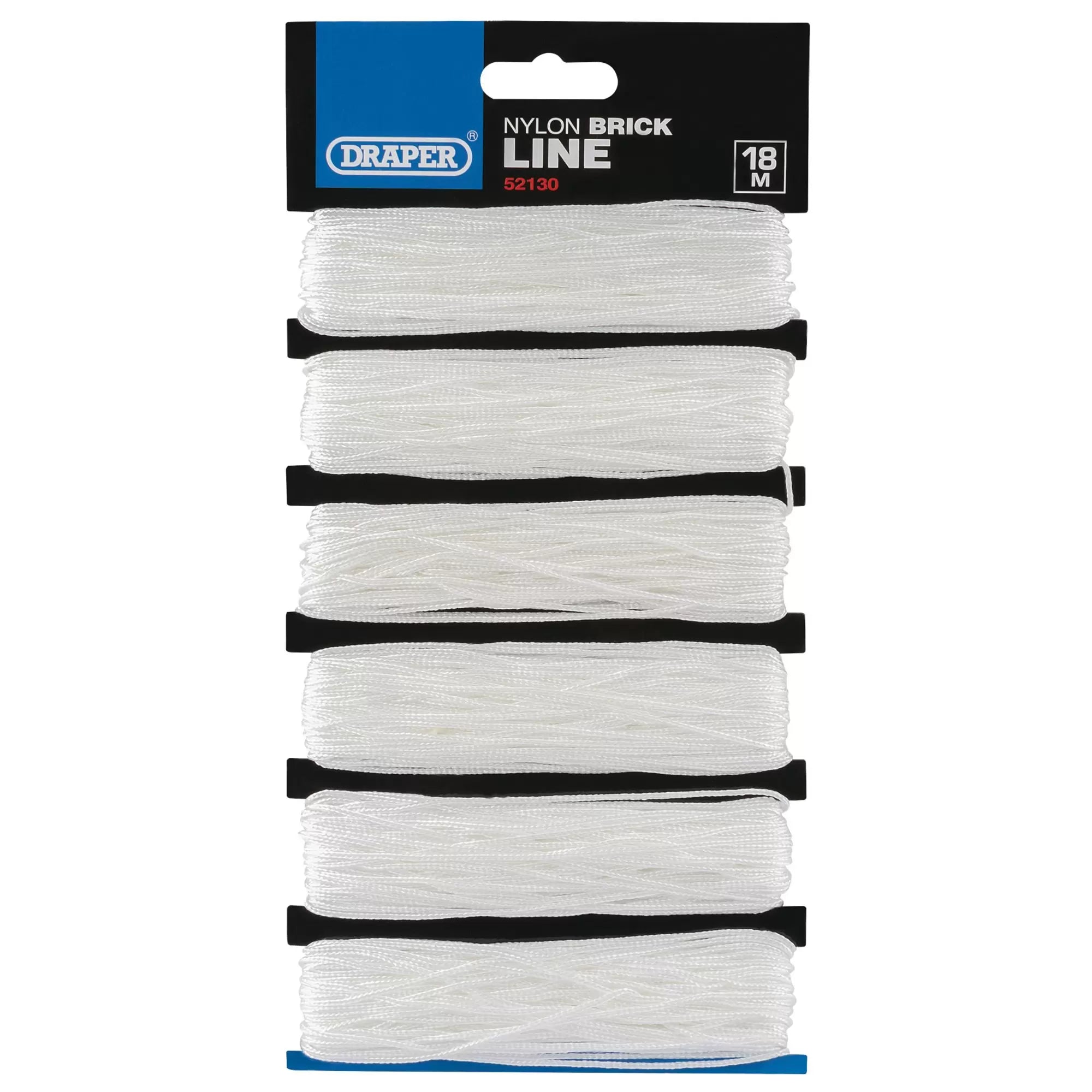 Draper Tools - 52130 - Nylon Brick Line, 18m, White (Pack of 6)