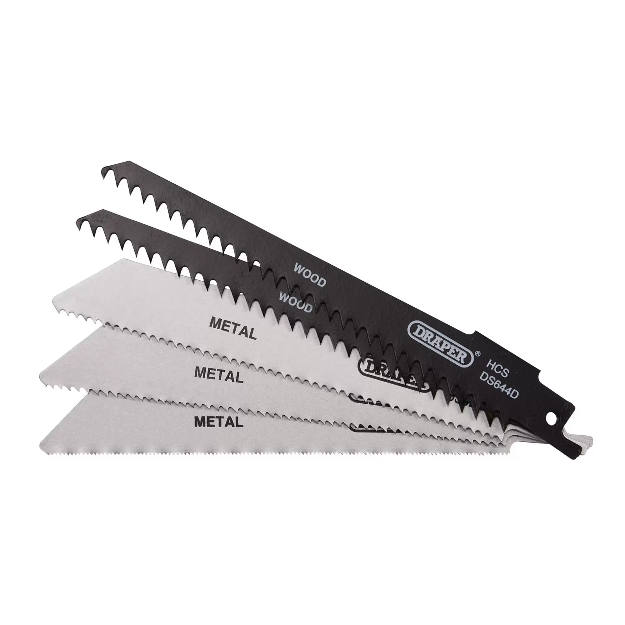 Draper Assorted Reciprocating Saw Blades for Multi-Purpose Cutting 150mm Pack of 5