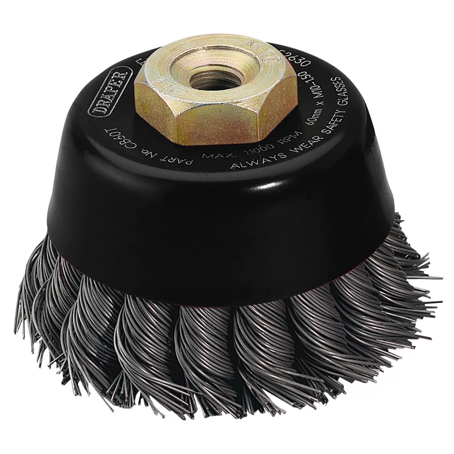 Draper Tools - 52630 - Draper Expert Steel Twist-Knot Wire Cup Brush, 60mm, M10