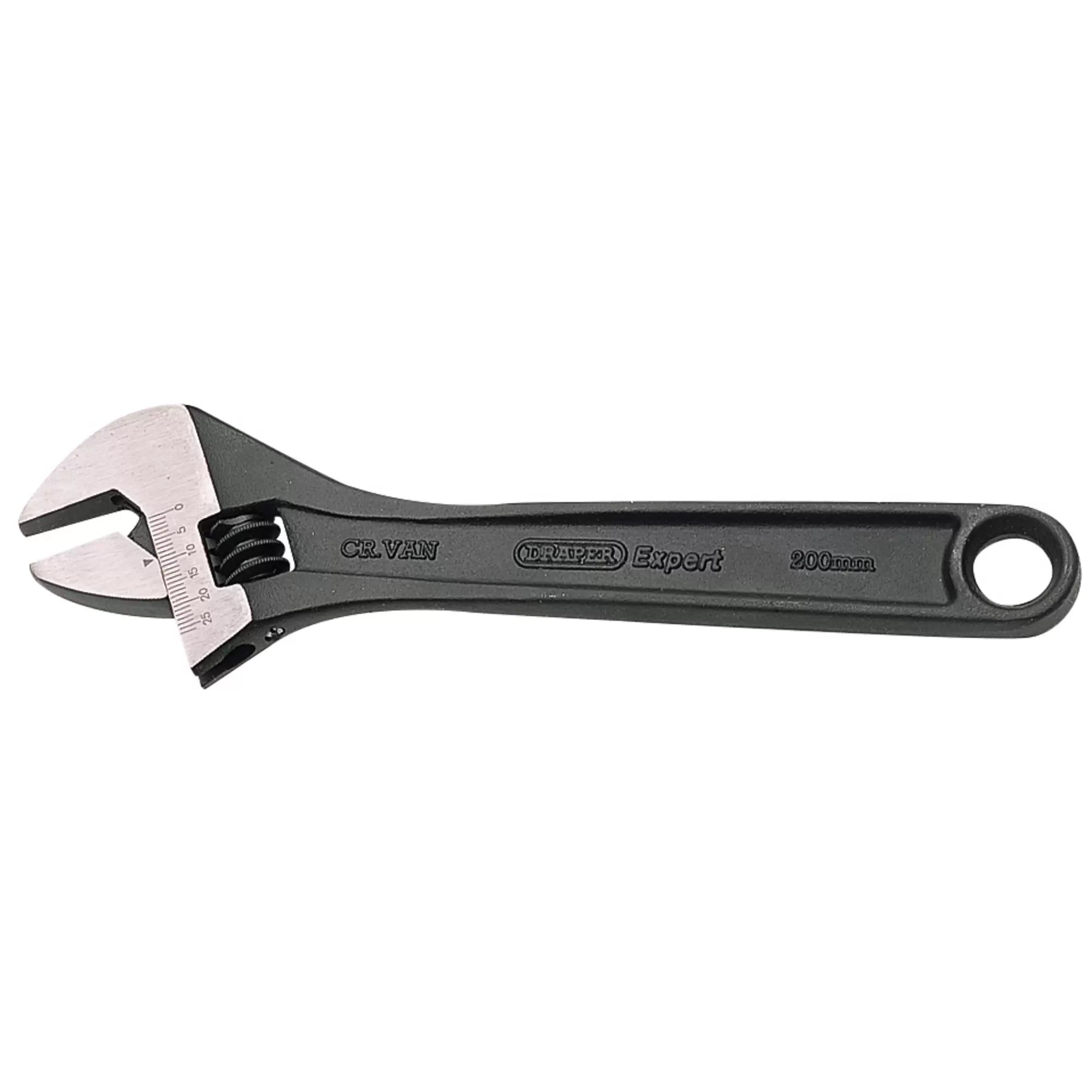 Draper Tools - 52680 - Draper Expert Crescent-Type Adjustable Wrench with Phosphate Finish, 200mm, 29mm