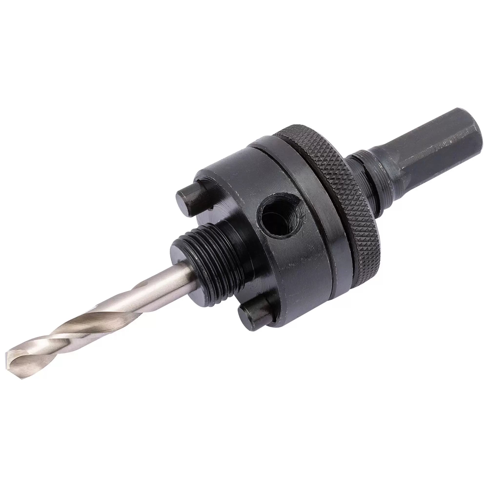 Draper Tools - 52983 - Locking Hex. Shank Holesaw Arbor with HSS Pilot Drill for Holesaws 32 - 152mm, 7/16" Thread