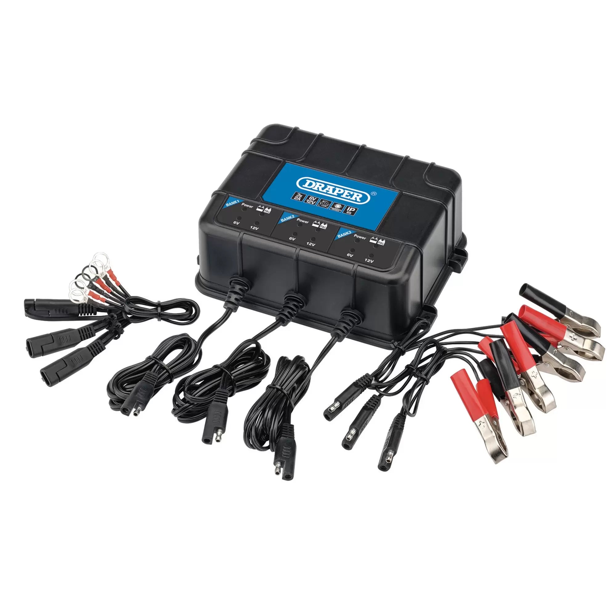 Draper Tools - 53172 - 6/12V 3 Bank Charger Station