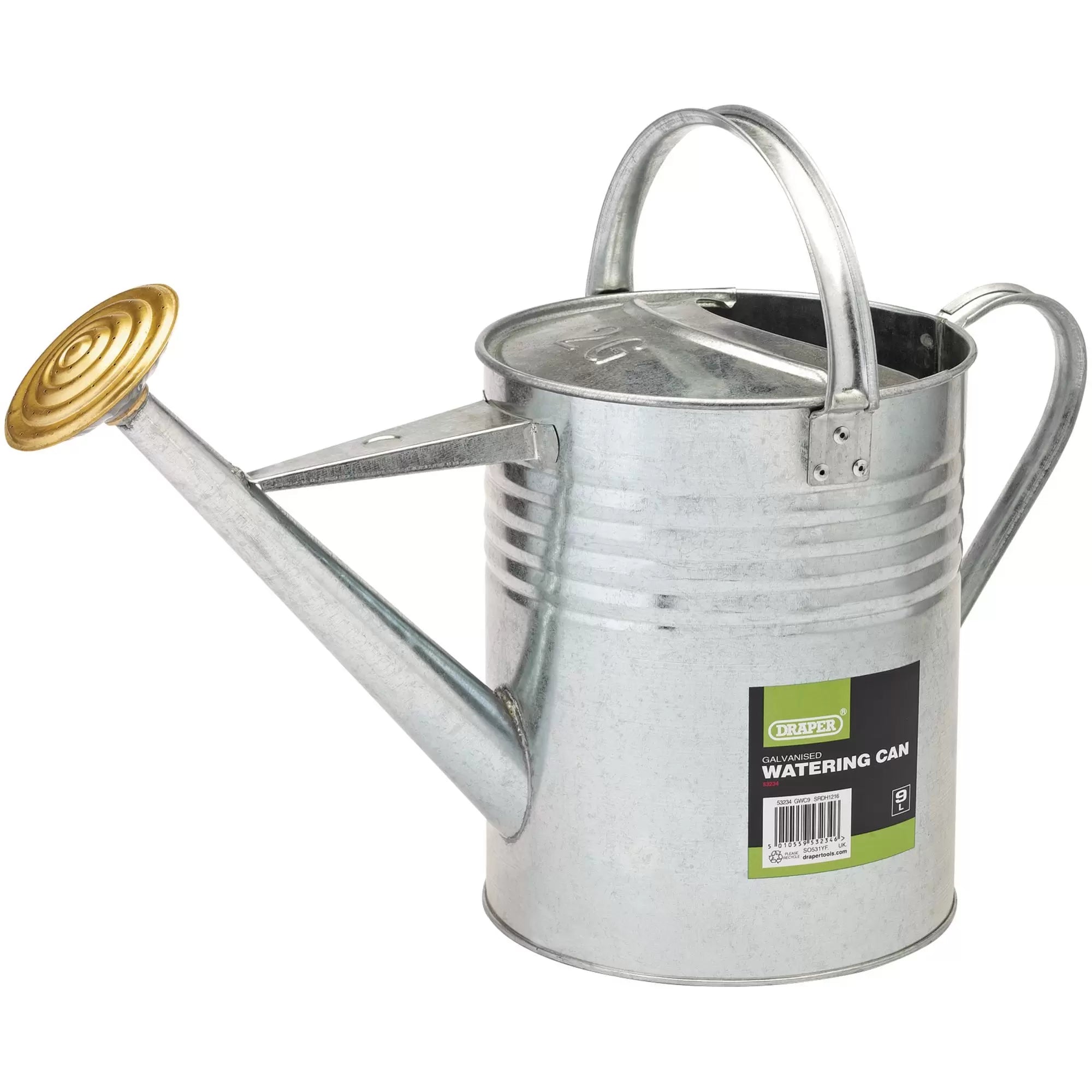 Draper Tools - 53234 - Galvanised Watering Can, 9L