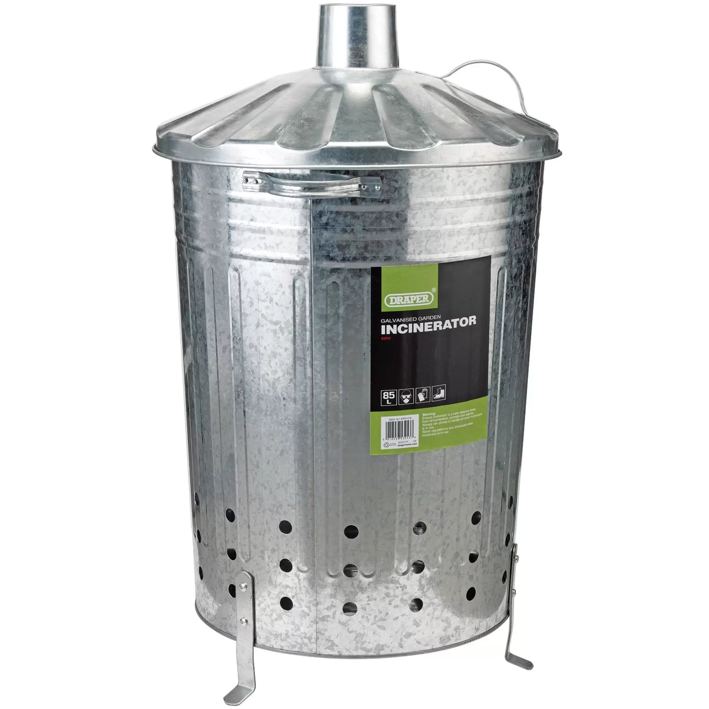 Draper Tools - 53253 - Galvanised Garden Incinerator, 85L