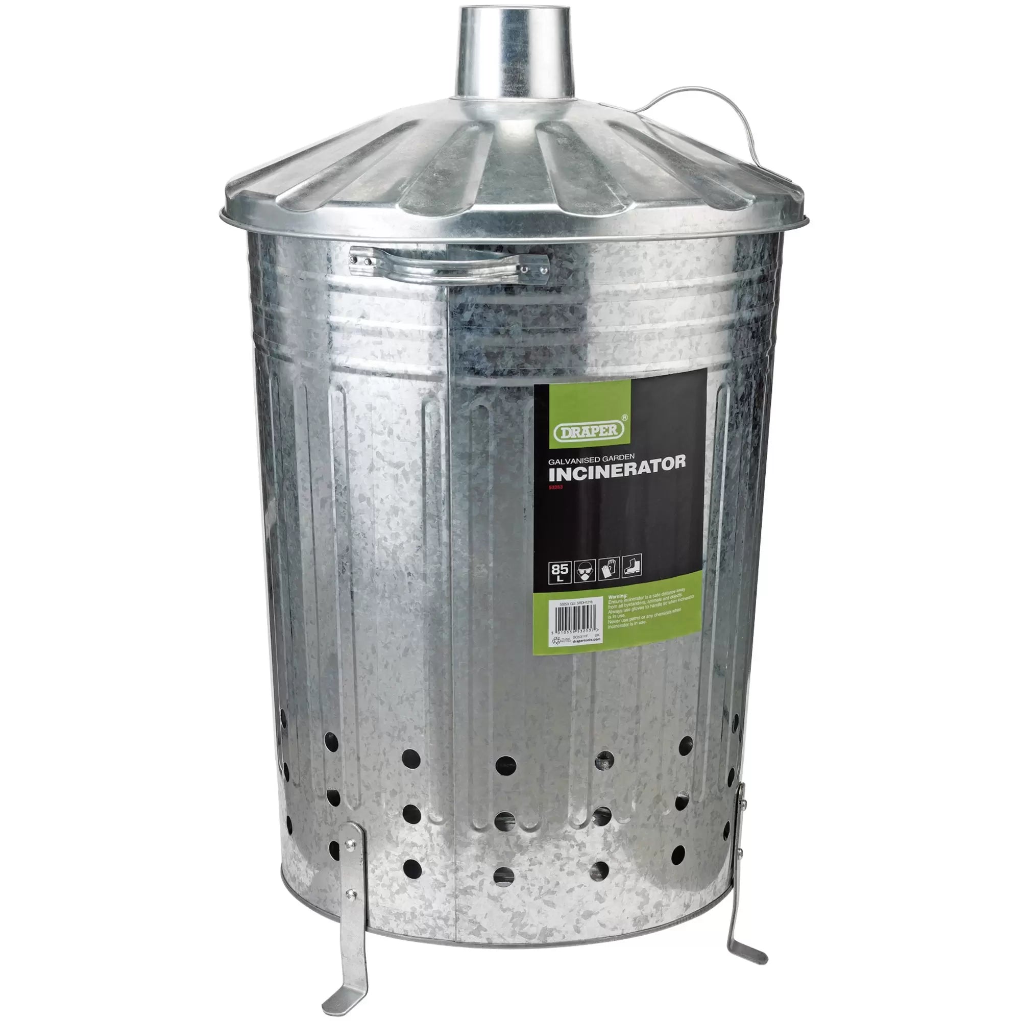 Draper Tools - 53253 - Galvanised Garden Incinerator, 85L
