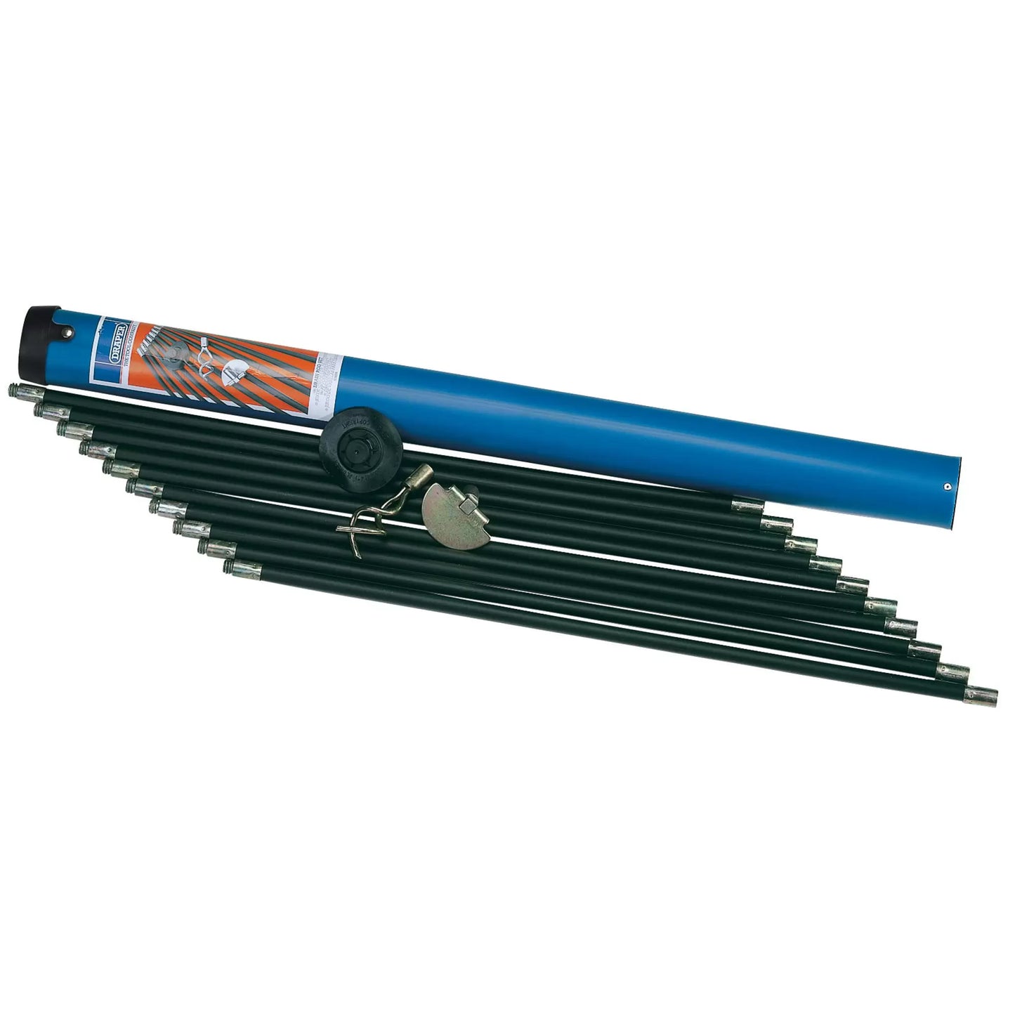 Draper Tools - 53856 - Polypropylene Drain Rod Set in Case, 9m (13 Piece)