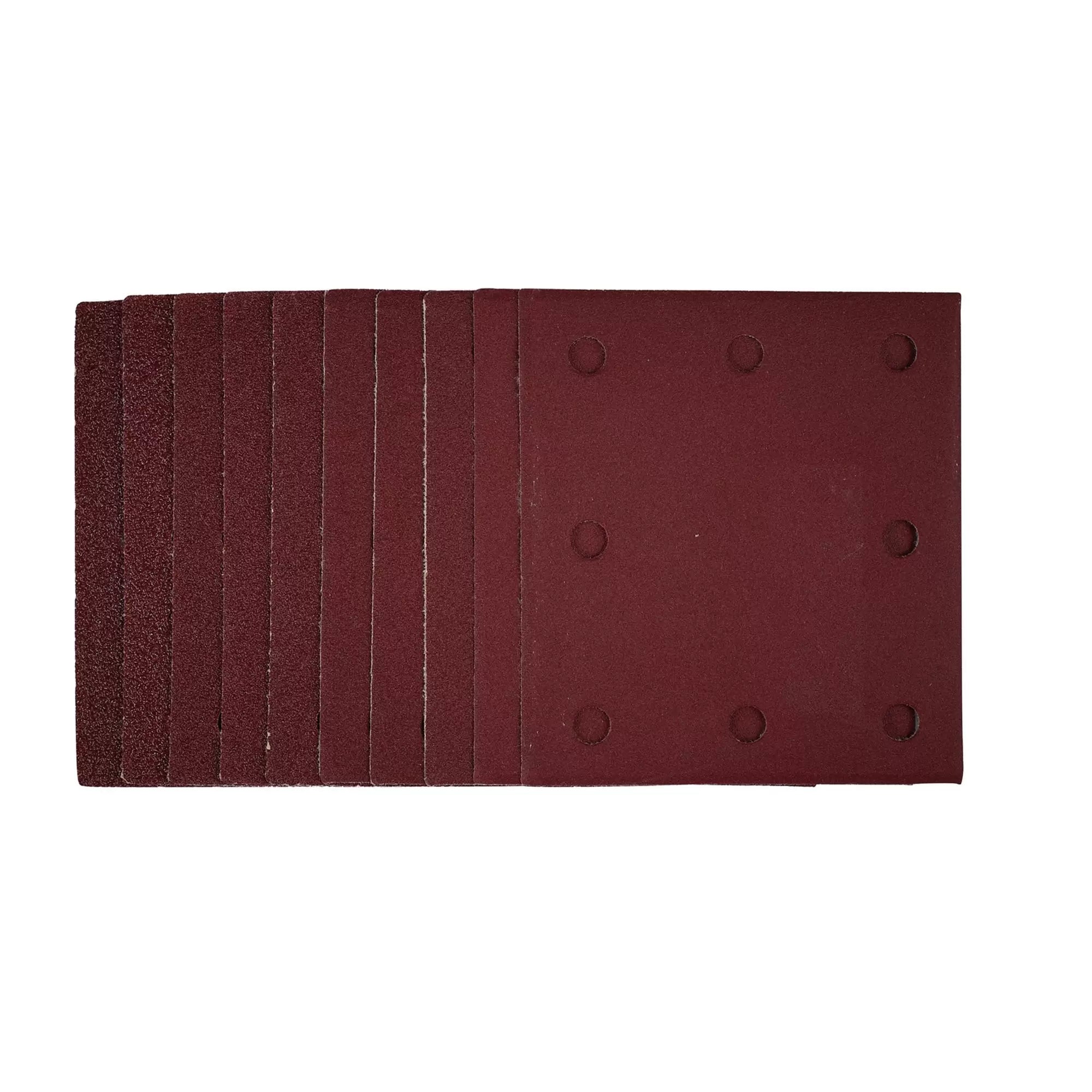 Draper Tools - 54347 - 1/4 Sanding Sheets with Hook and Loop, 115 x 105mm, Assorted Grit (Pack of 10)