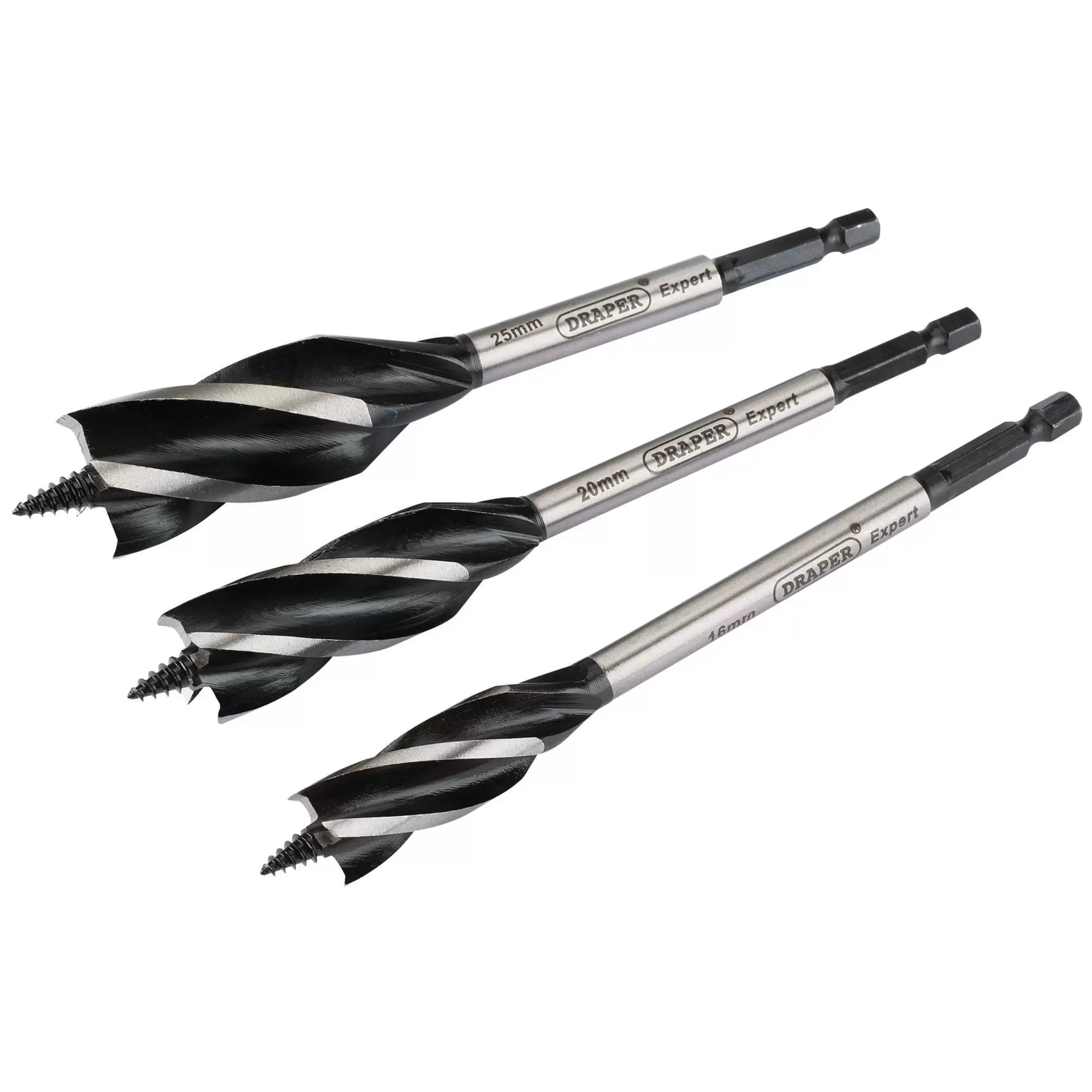 Draper Tools - 54634 - Draper Expert 4 Fluted Auger Bit Set, 165mm (3 Piece)