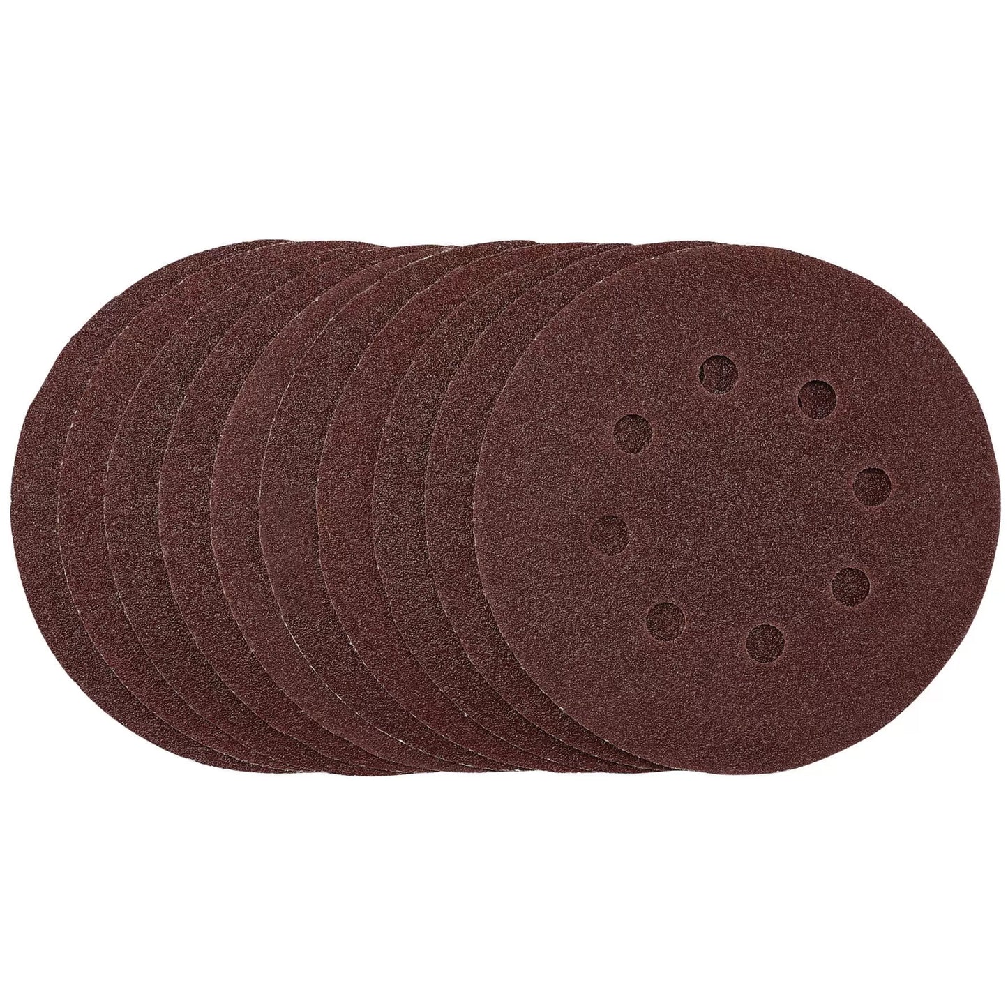 Draper Tools - 54755 - Punched Sanding Discs, 125mm, Hook & Loop, 80 Grit, (Pack of 10)