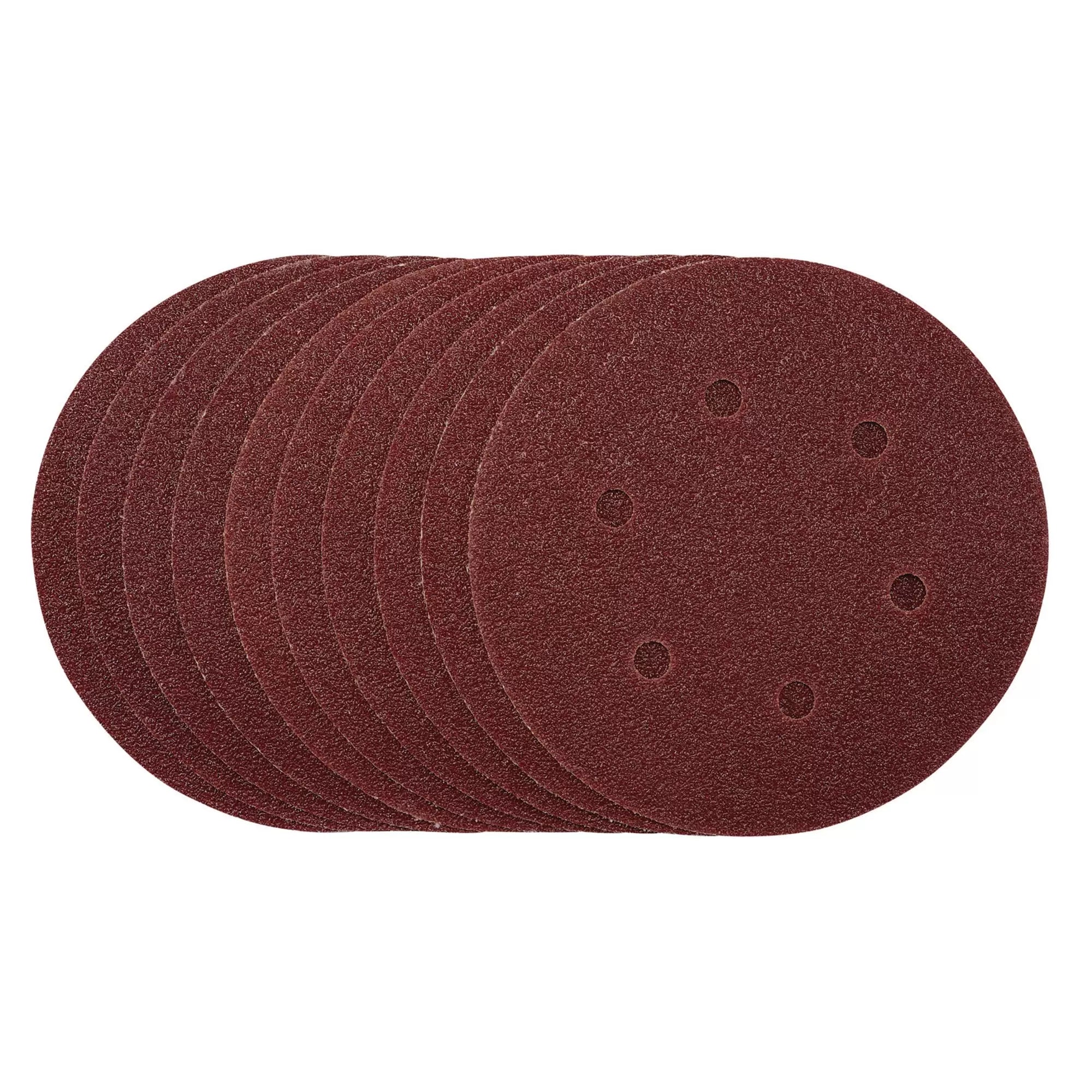 Draper Tools - 54887 - Sanding Discs, 150mm, Hook & Loop, 40 Grit, (Pack of 10)