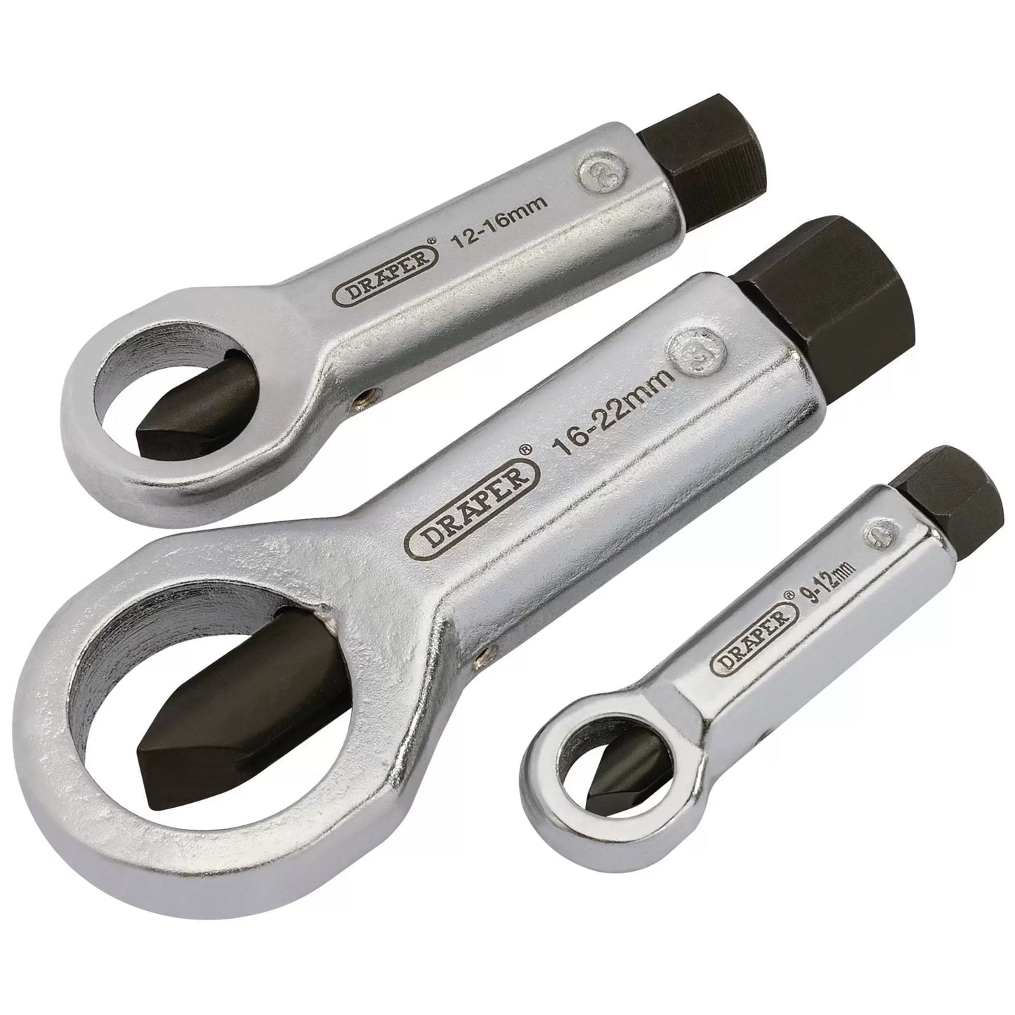 Draper Tools - 55108 - Nut Splitter Set, 9 - 22mm (3 Piece)