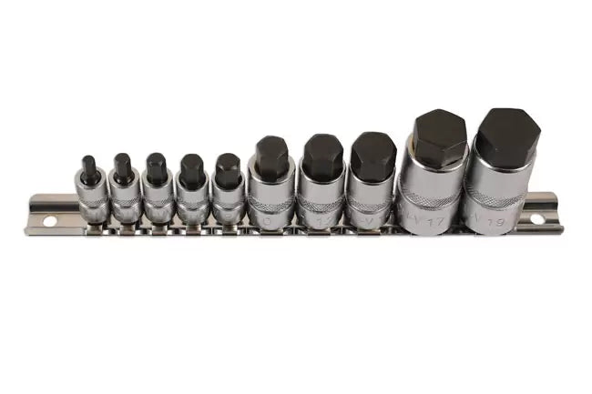 Laser - 5522 - Hex Socket Bit Set 1/4"D, 3/8"D, 1/2"D 10pc