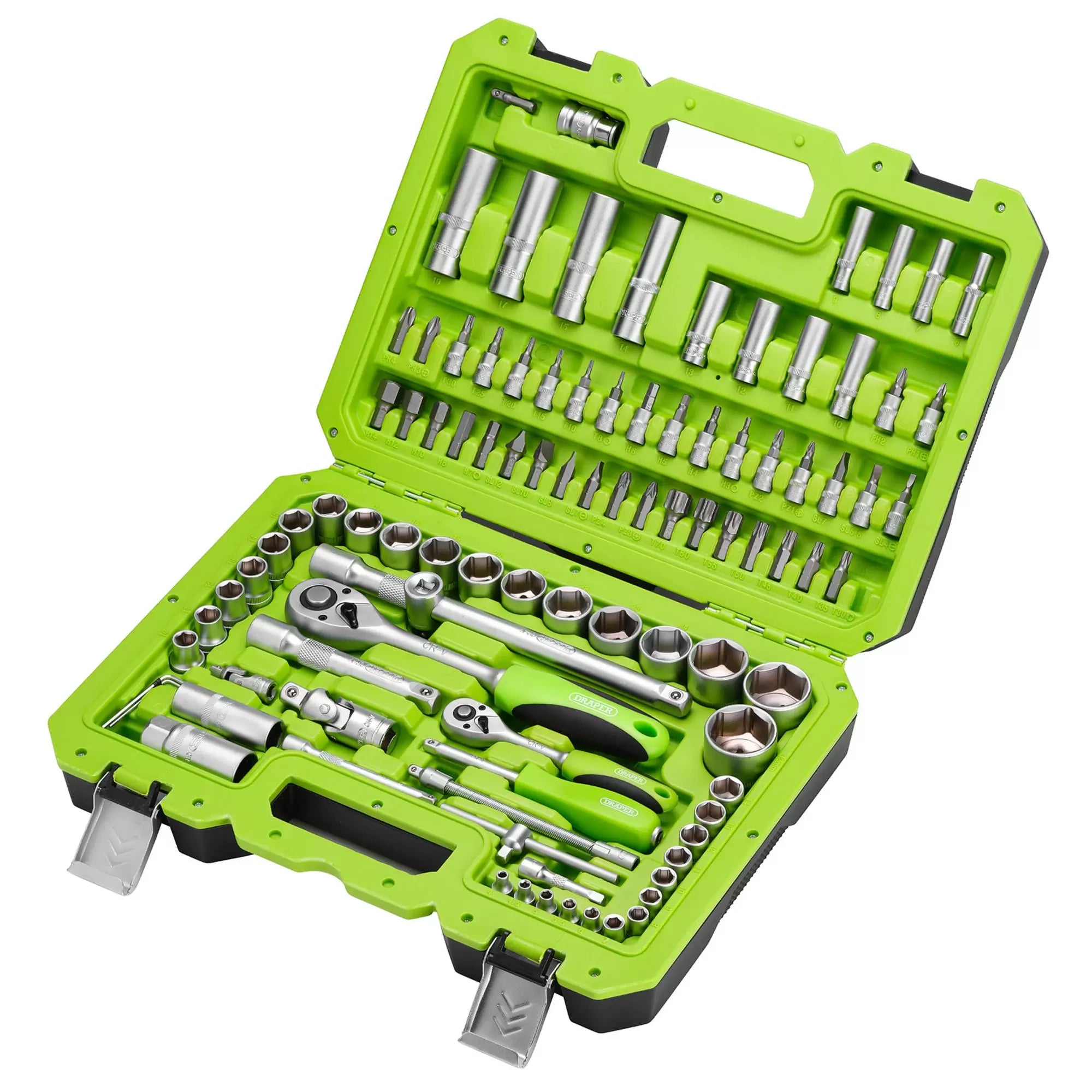 Draper Tools - 55318 - Draper HI-TORQ® Metric Socket Set, 1/4” and 1/2” Sq. Dr. (100 Piece)