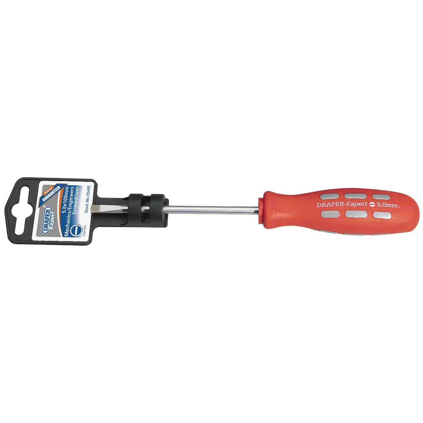 Draper Tools - 55495 - Draper Expert Plain Slot Parallel Tip Mechanics Screwdriver, 5 x 100mm
