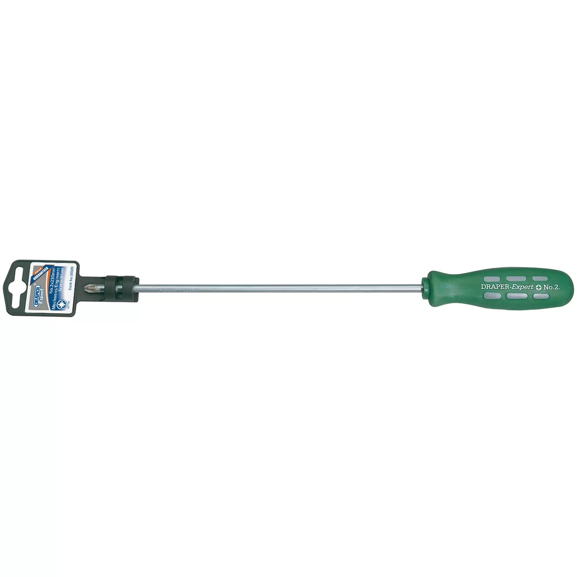 Draper Tools - 55509 - Draper Expert Long Reach Mechanics/Engineers PZ Type Screwdriver, No.2 x 250mm
