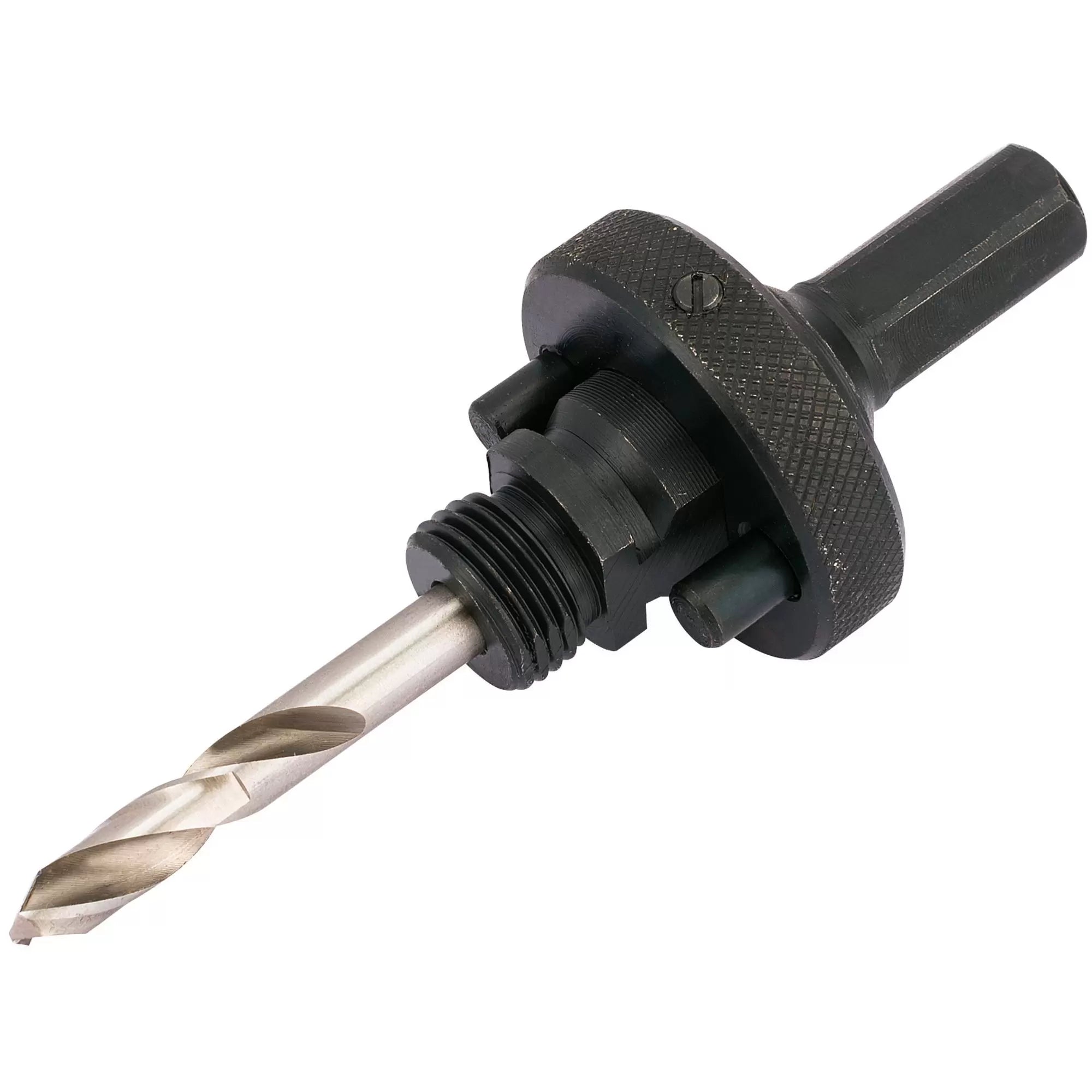 Draper Tools - 56402 - Quick Release Hex. Shank Holesaw Arbor with HSS Pilot Drill for Holesaws 32 - 210mm, 7/16" Thread