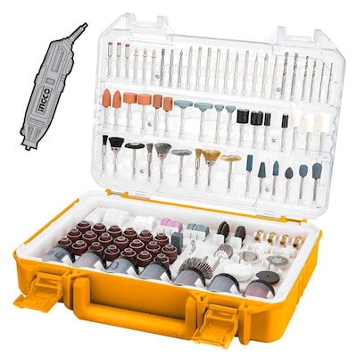 INGCO Mini Drill Accessories Kit AKMG4208 – Complete Multi-Purpose Rotary Tool Attachments Set for Precision Crafting, Grinding, Polishing, Engraving & DIY Projects