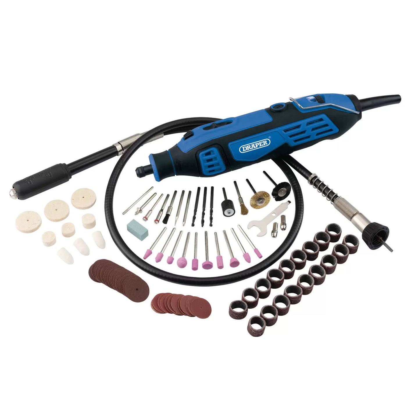 Draper Tools - 58300 - 230V Rotary Multi-Tool Kit, 180W (111 Piece)