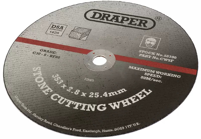 Draper Tools - 58390 - CUT/WHEEL-STONE.353X2.8X25.4MM